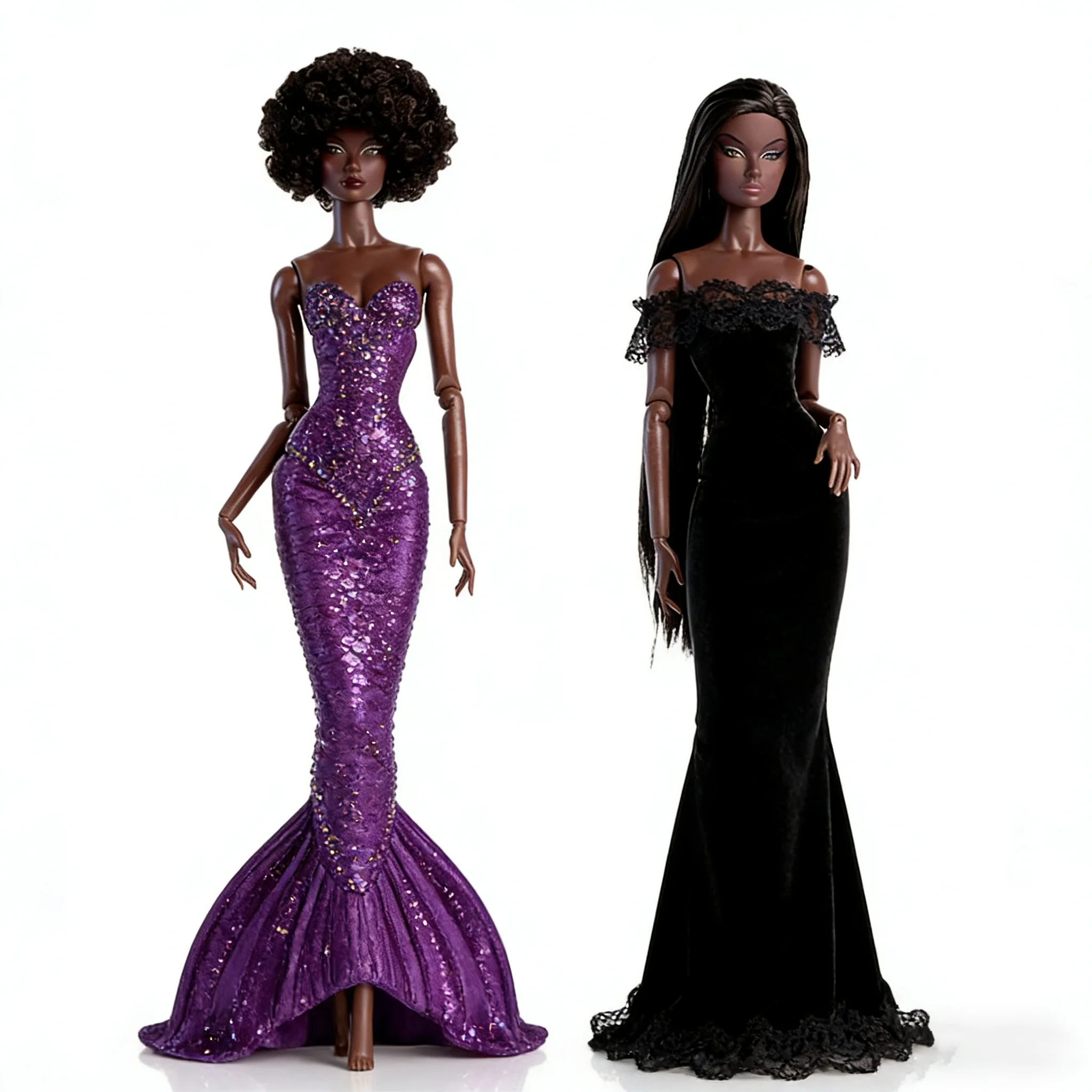 

Xianxian 32cm Charcoal Skin Supermodel Doll 12 Joint Figure 1/6 Personalised Makeup Look Fashion African Doll Collection Gifts