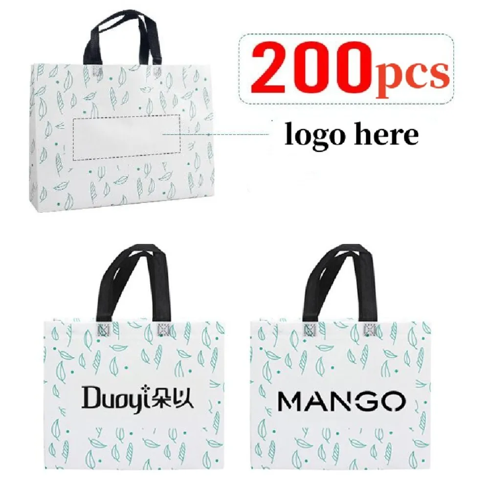 Laminated Non-Woven Tote Bag Clothing Store Shoppin Bag With Logo For Your Business Gift Packaging Bags