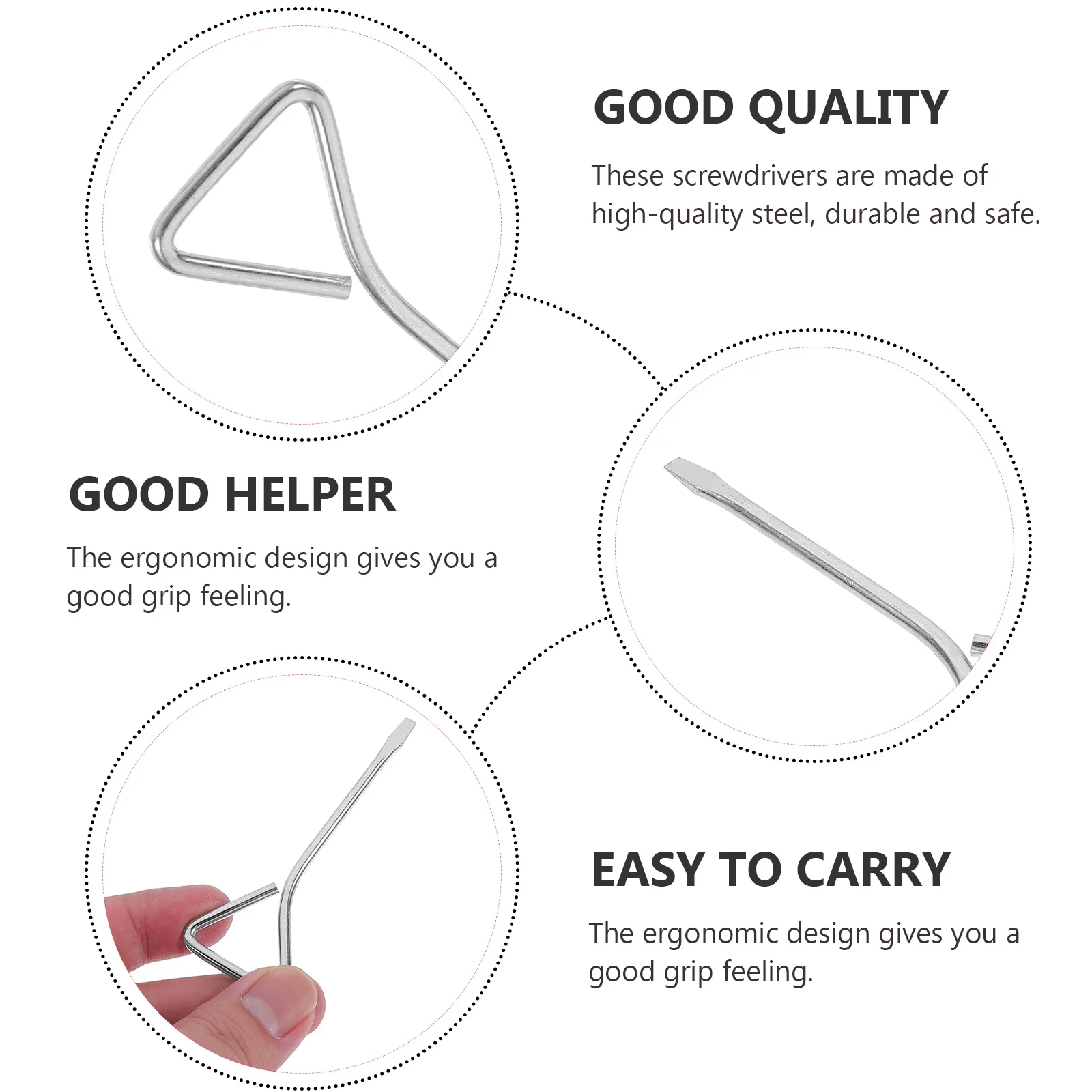 20Pcs One Way Screwdrivers Stainless Steel Precision Hand Tools Ergonomic Design Smooth Polished Surface Ideal for Daily Repairs