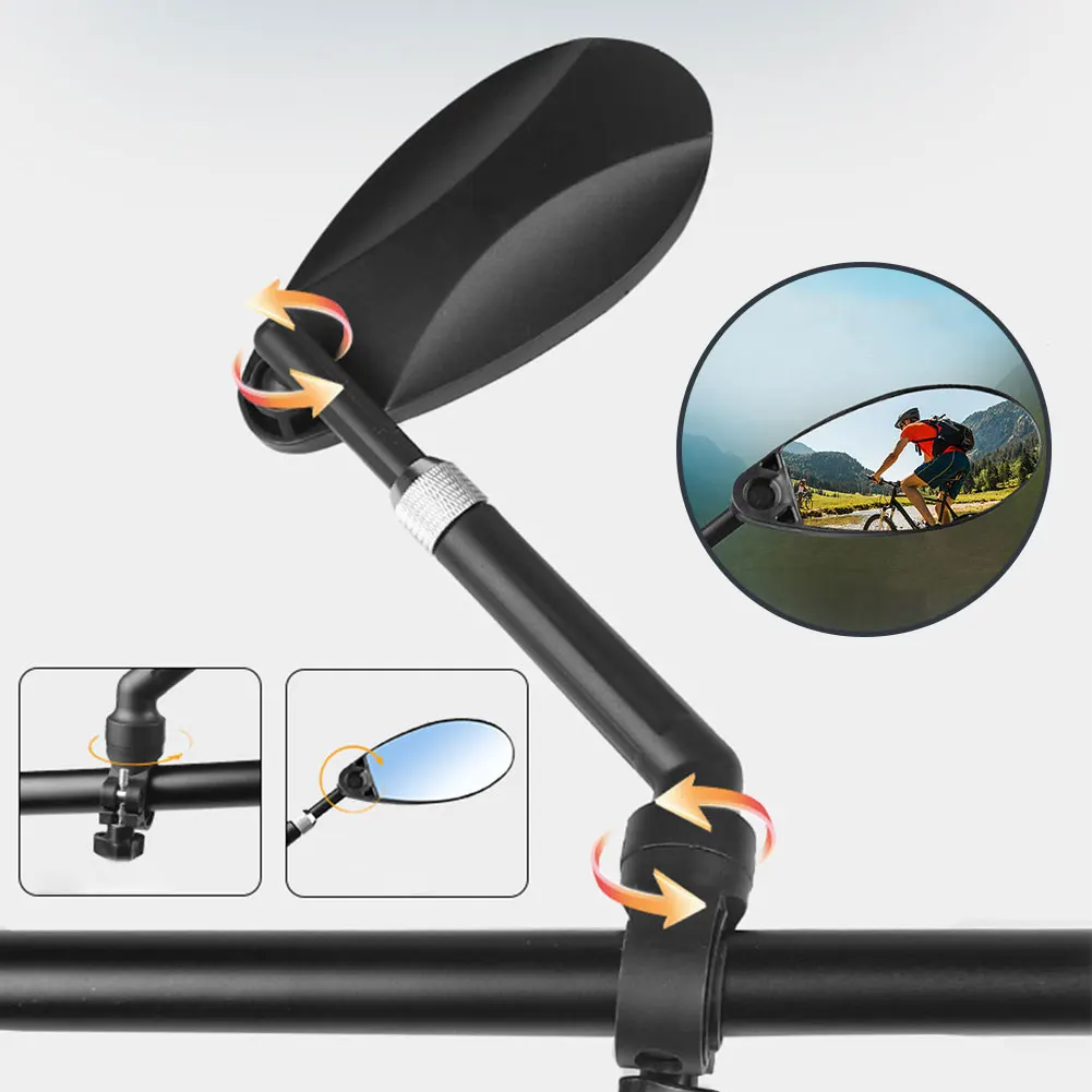 

Зеркало заднего вида для велосипеда, безопасное зеркало для велосипеда, широкое зеркало заднего вида для мини-велосипеда, антибликовое, вращающееся на 360° для шоссейного велосипеда MTB