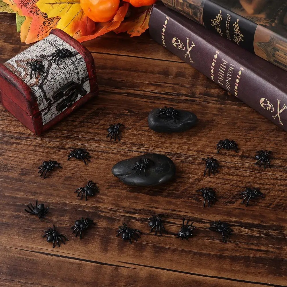 20 個黒トリッキーおもちゃプラスチックパーティー用品ハロウィンクモシミュレーションクモお化け屋敷の装飾ハロウィン装飾