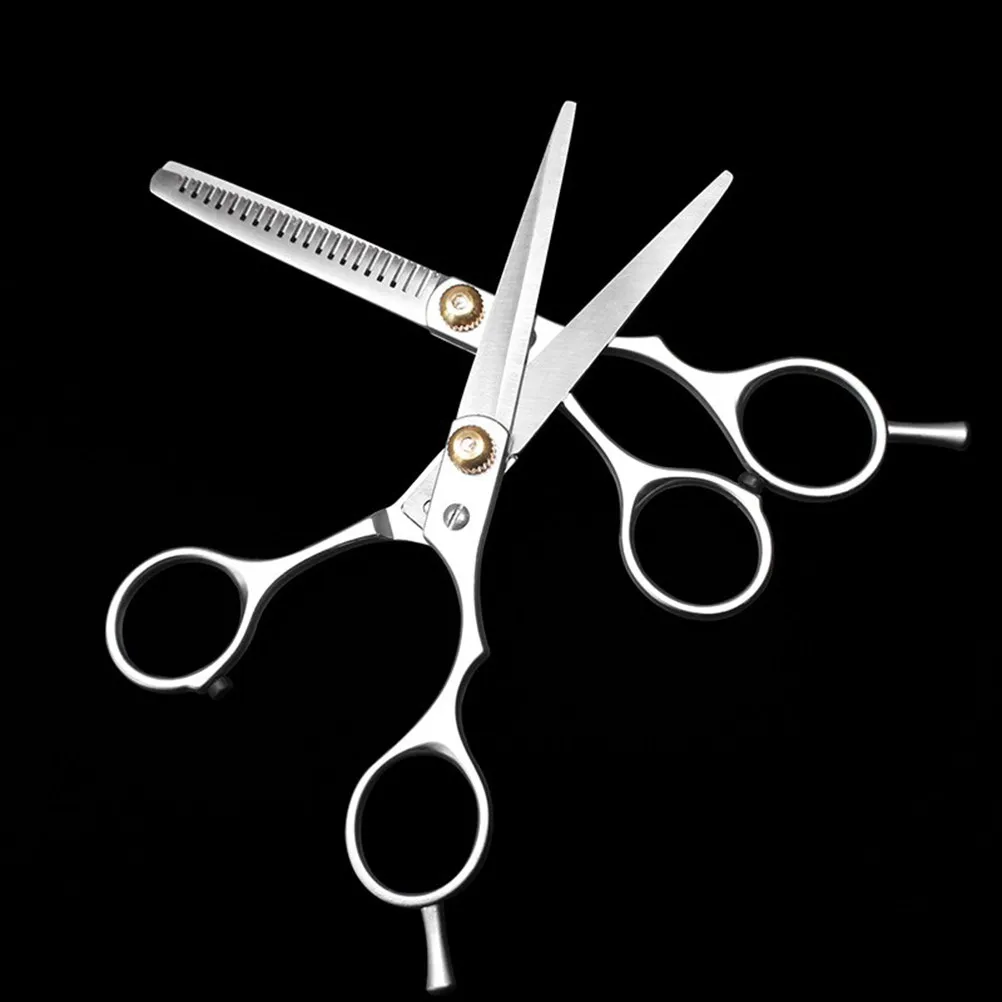 

1Set Professional Hair Cutting Scissors Kit Stainless Steel Flat and Teeth Shears with Black Storage Bag Hair Styling Barber