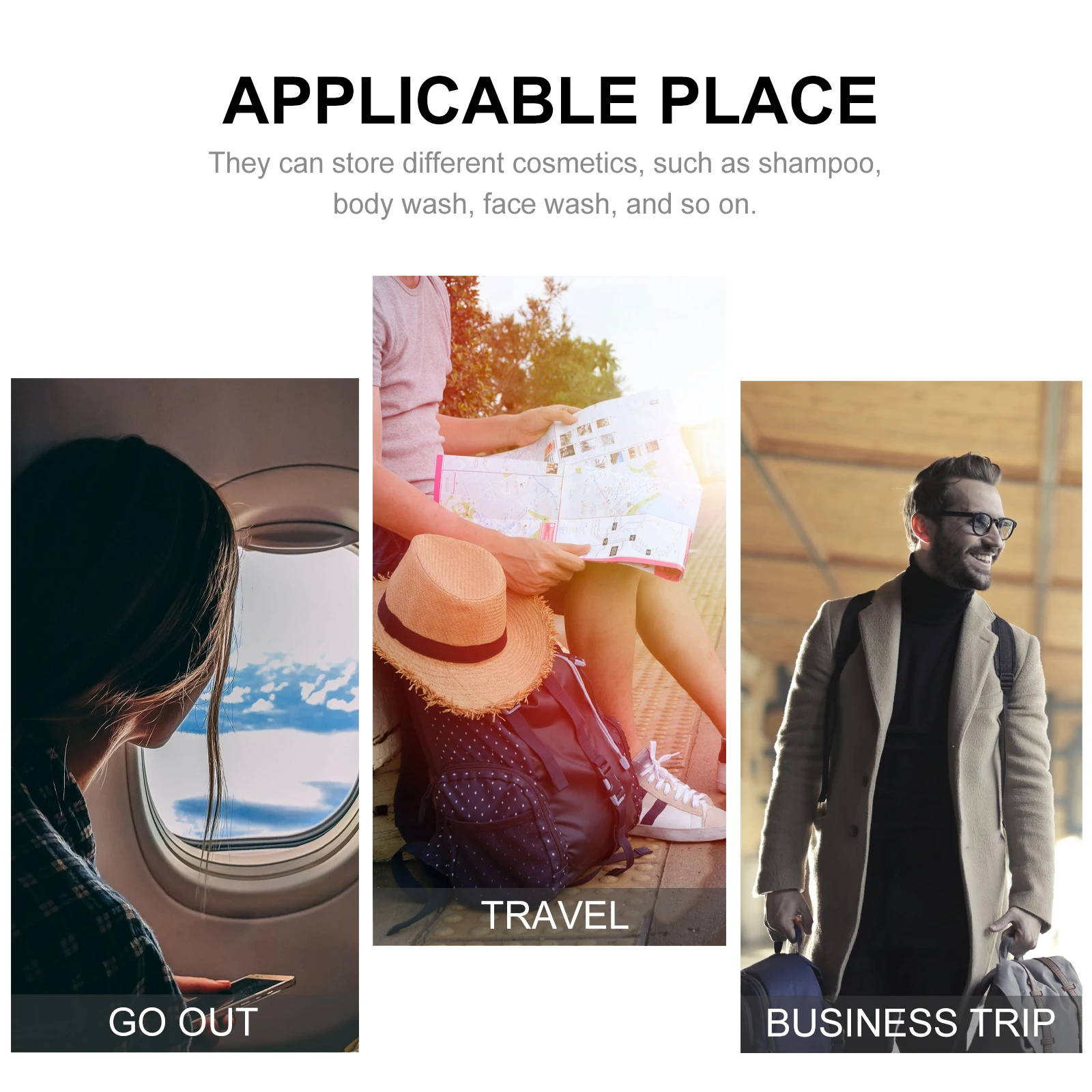 

12Pcs Refillable Dispenser Travel Bottles Portable Squeeze Bottles Leak Proof Lotion Containers for Shampoo Hand Cream