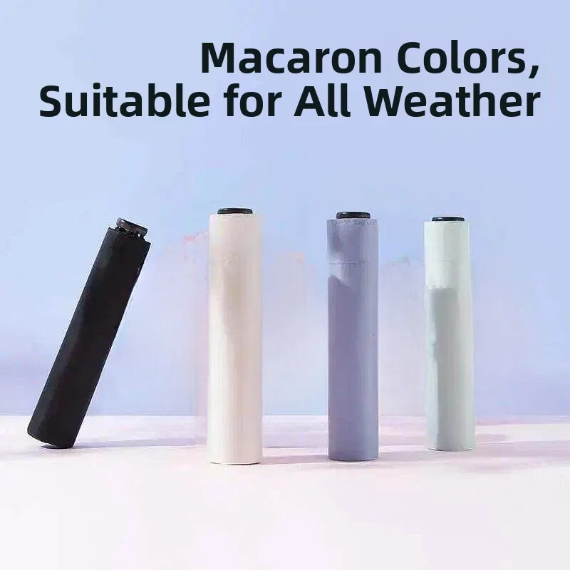 

Ultra-Light Carbon Fiber Pencil Umbrella Student Rain Umbrella Black Glue Large Size Three Fold Portable Sunshade Two-Way Umb...