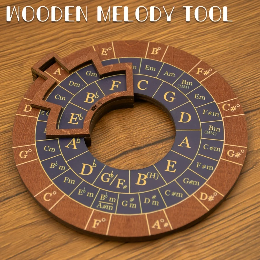 Circle of Fifths Wooden Melody Tool, Music Theory Chord & Scale Disk, Turntable for Learning, Teaching & Practice - view 3