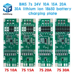 BMS 7S 24V 10A 15A 20A 30A Li-ion 18650 Scheda di carica della batteria con funzione di bilanciamento Protezione da cortocircuito/temperatura