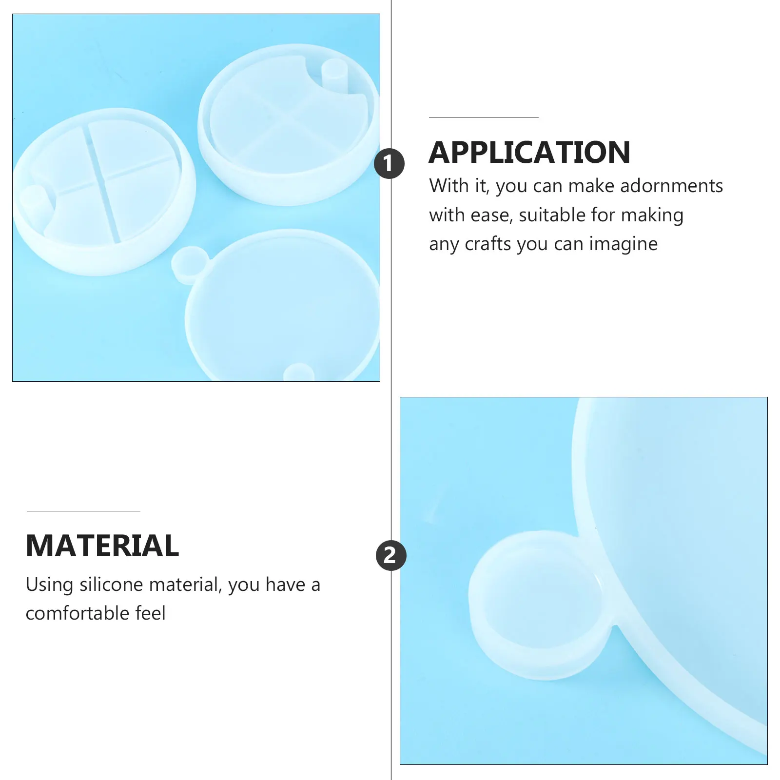 

6 Pcs Number Rotating Storage Box Mold Craft Accessories Accessory White Silica Gel