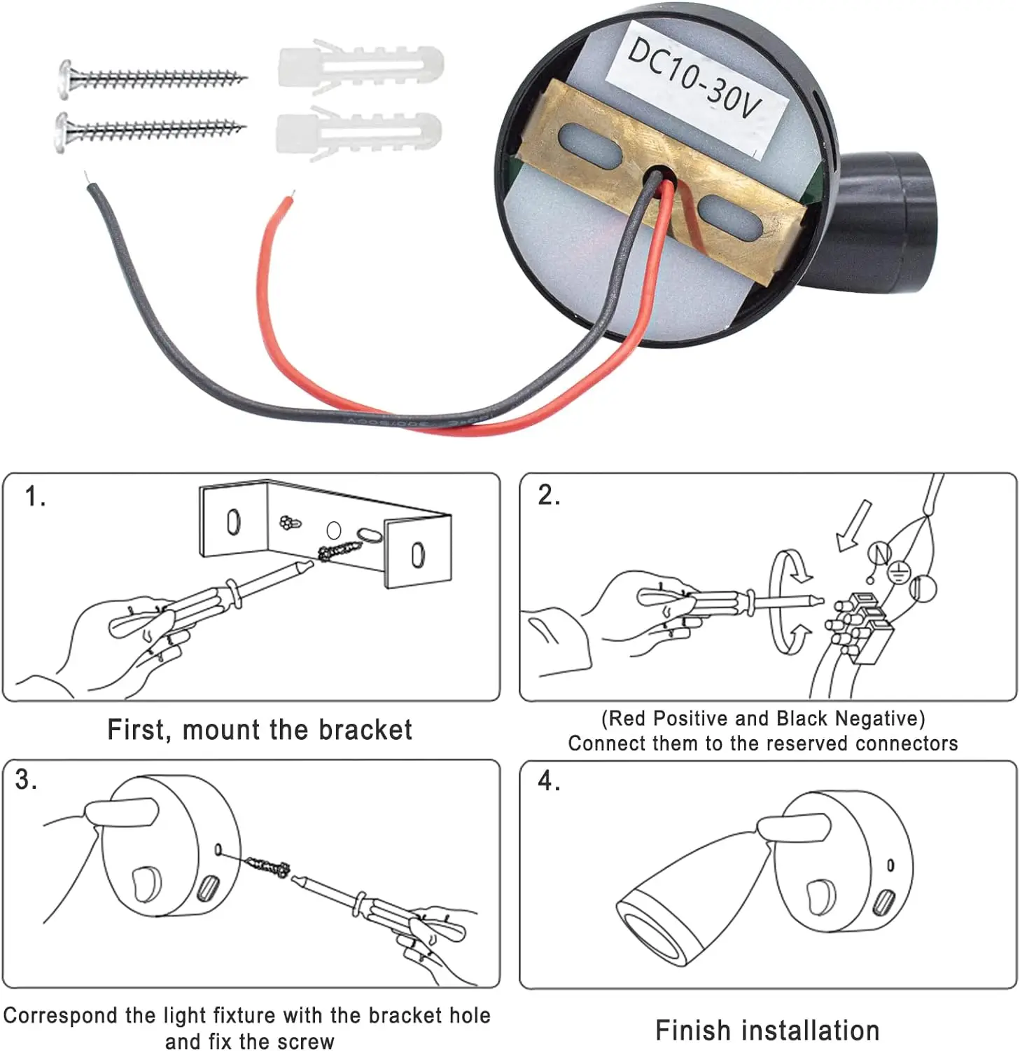 10er-Pack Wohnmobil 12V 24V Leselampe mit USB-Anschluss für Wohnmobil, Camper, LKW, Van, LED-Innenbeleuchtung, Bettlampe mit Ladeanschluss – Detail 6