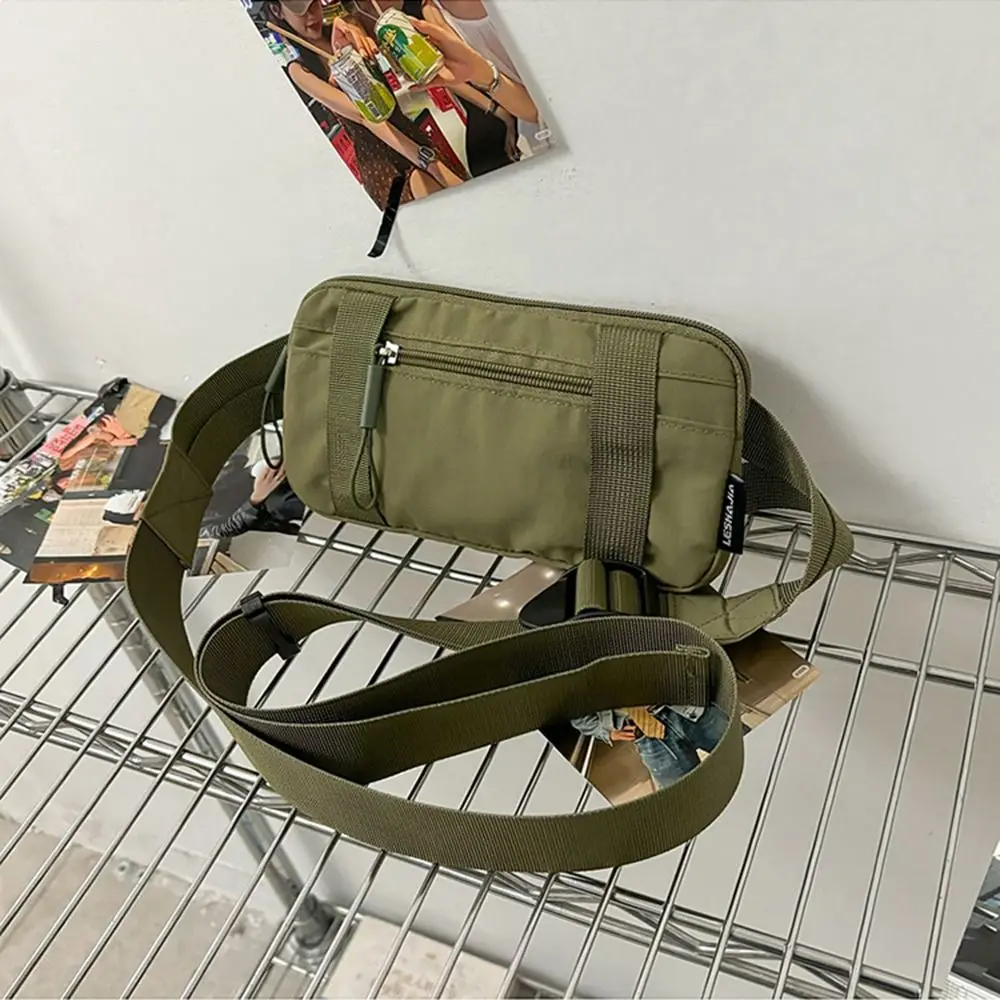 Nylon Men's Chest Bag Large Capacity Korean Style Crossbody Phone Pouch Adjustable Shoulder Multifunctional Waist Bag Outdoor
