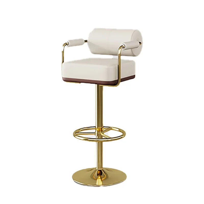 

Gold Metal Bar Stool Telescopic Modern Luxery High Quality Bar Stool Leather Nordic Banqueta Alta Para Cozinha Home Furniture