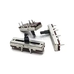3PCS 35MM Mixer Fader B50K With Midpoint Mono Straight Sliding Push Pull Potentiometer 3 Pin Handle Length 10MM