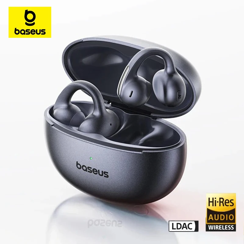 

Baseus MC1 Pro Earphones Wireless Bluetooth 6.0 Ear Clip Earbuds 4 Mic Call Noise Reduction Headset LDAC Hi-Res IP67 Headphones