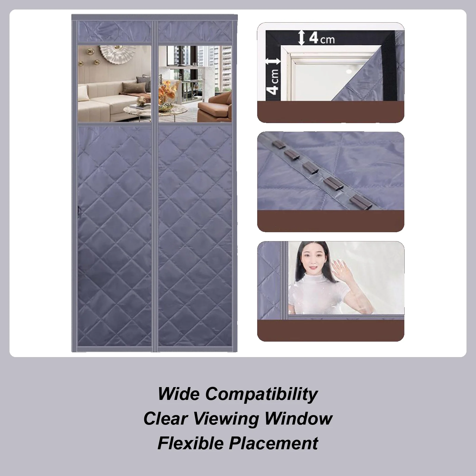 

Magnetic Door Cover Magnetic Screen Winter Layered Door Thermal Cover For Living Room Kitchen Patio Garage Entry Basement Front