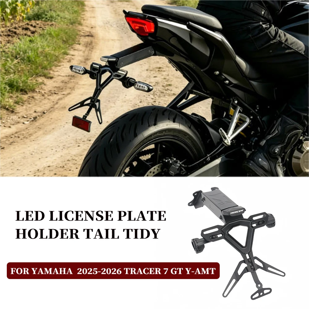 LED Rear Tail Tidy Fender Number Plate Holder Fit For YAMAHA TRACER 7/TRACER 7 Y-AMT/TRACER 7 GT/TRACER 7 GT Y-AMT 2025-2026