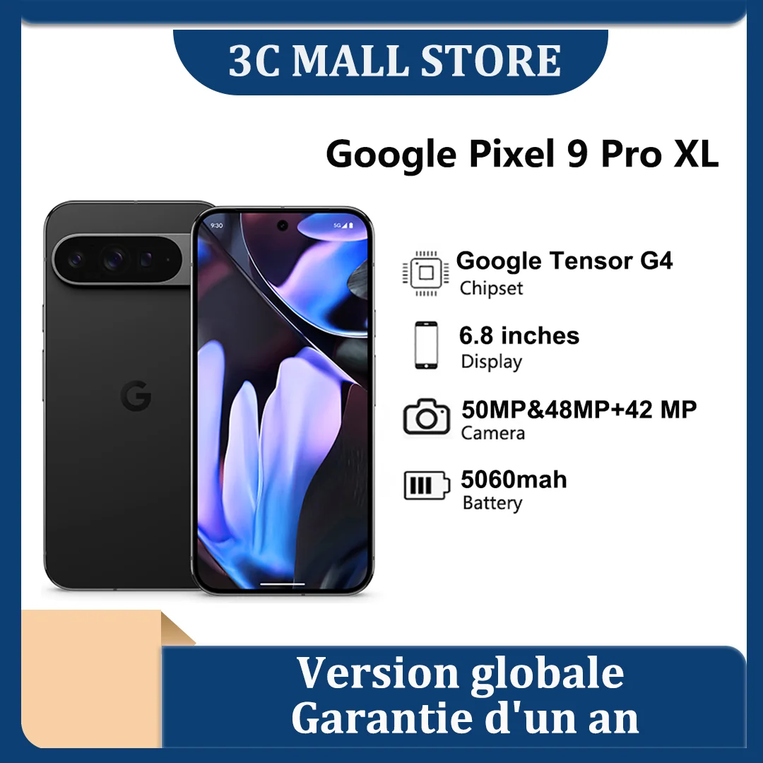 Brand New Global Google Pixel 9 Pro XL 6.8 inches Google Tensor G4 16GB RAM 37W wired 5060 mAh 50MP+48MP IP68 NFC SmartPhone