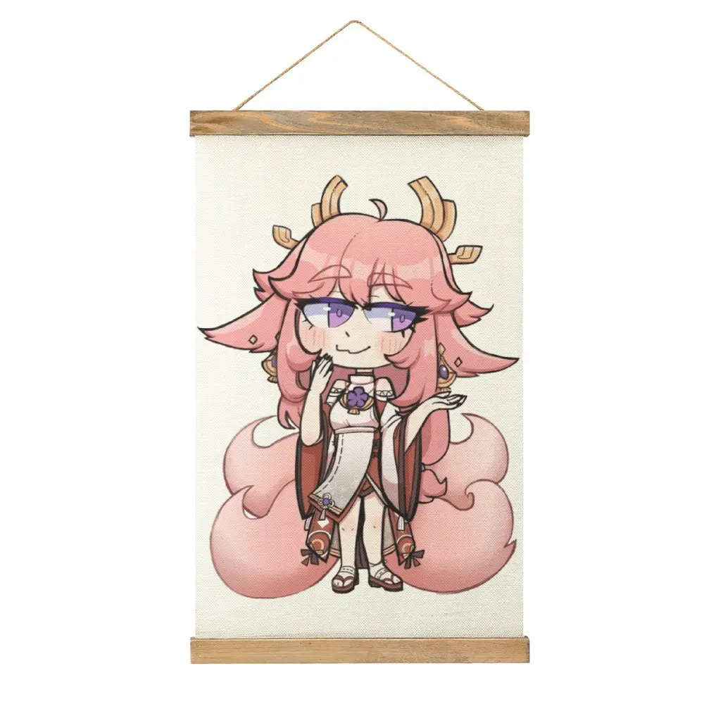 

Unique Yae Miko Chibi Canvas Hanging Picture Craft Decoration Humor Restaurant Mural Style Hang Pictures