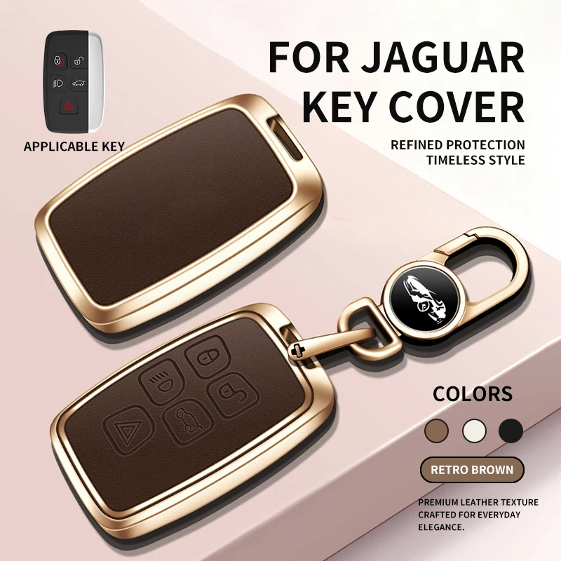 Funda Protectora Metálica para Llave de Coche Jaguar XE XJ XF - Accesorio Duradero para el Interior del Vehículo, Llavero