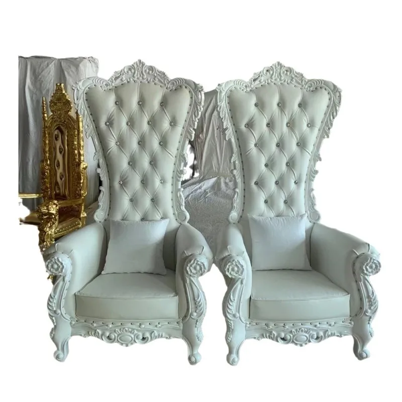 Wings high back hotel club queen  European solid wood crown  wedding chair