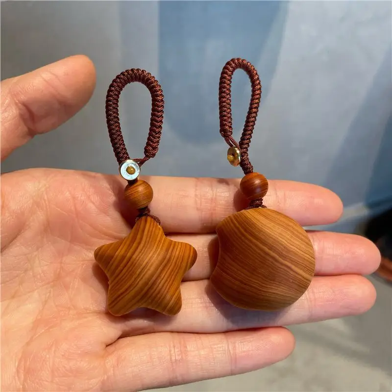 

Natural Wooden Cute Small Stars Statue Ornaments Miniature Wooden Figurine Birthday Gift Phone Chain Pendant DIY Accessories