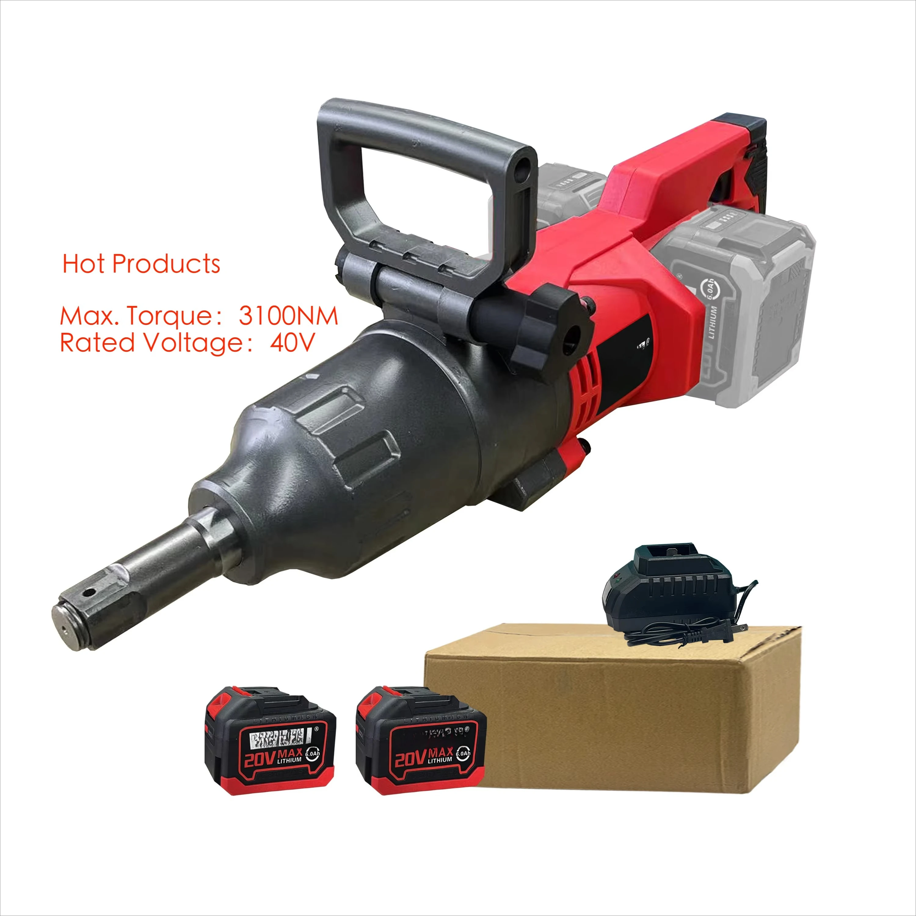 

1 inch 3100NM high torque 40v lithium cordless brushless impact wrench