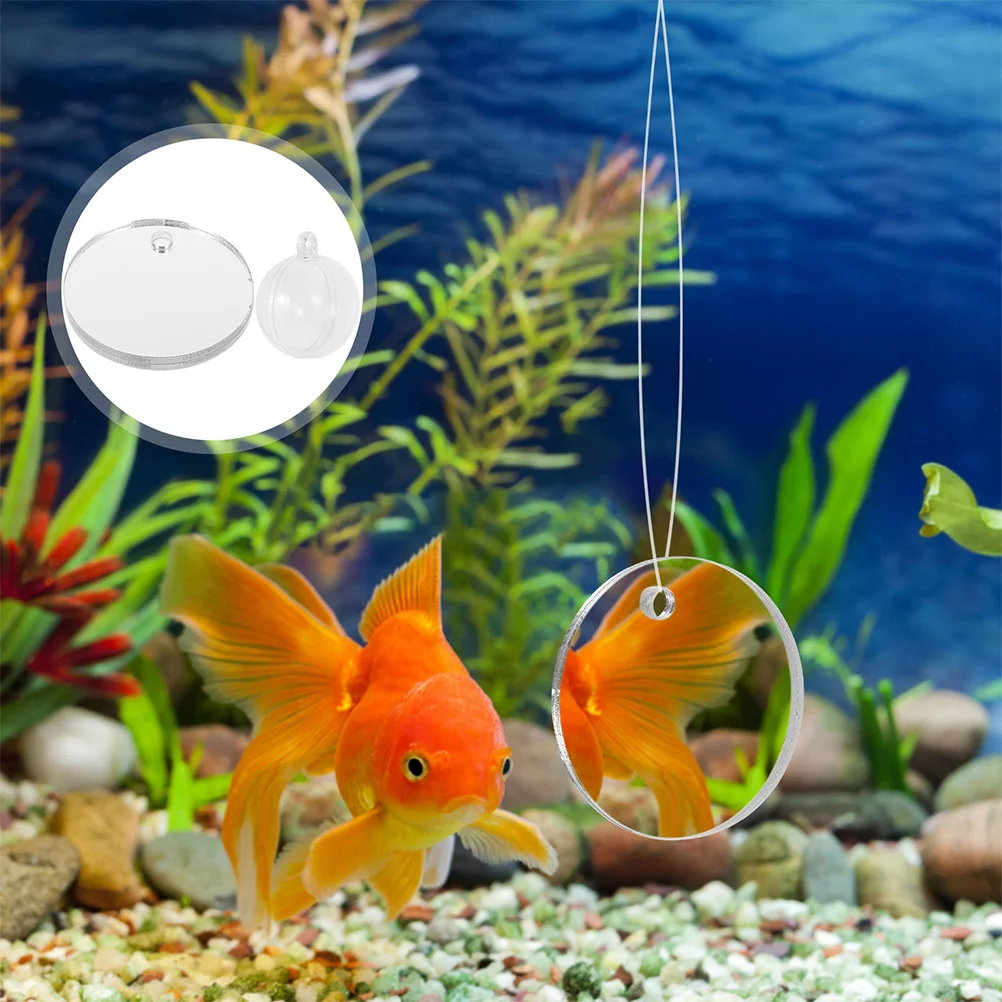 

2Sets Acrylic Betta Fish Mirror Suction Cup Training Enrichment Aquarium Decor Fish Tank Betta Accessories Durable Compact