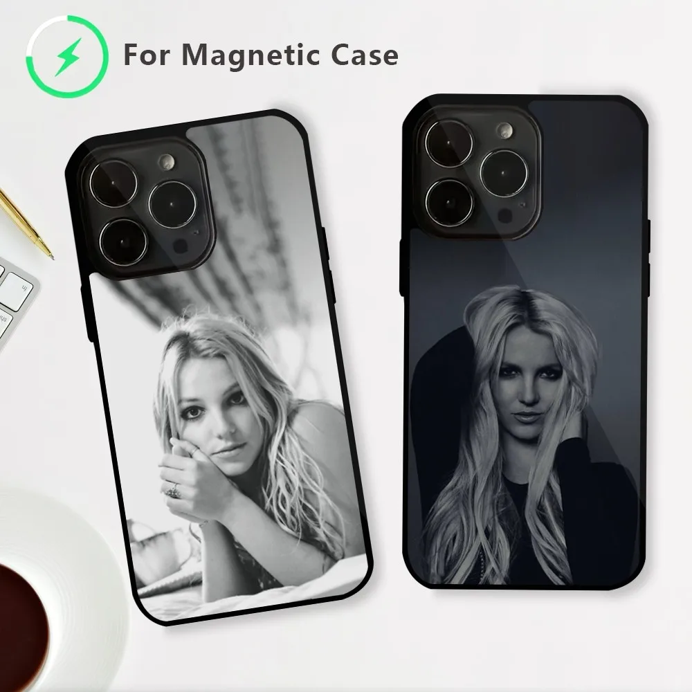 Singer Britney Spears Glory Phone Case For iPhone 15 14 13 12 Mini Pro Max Plus Magnetic Attraction Shell