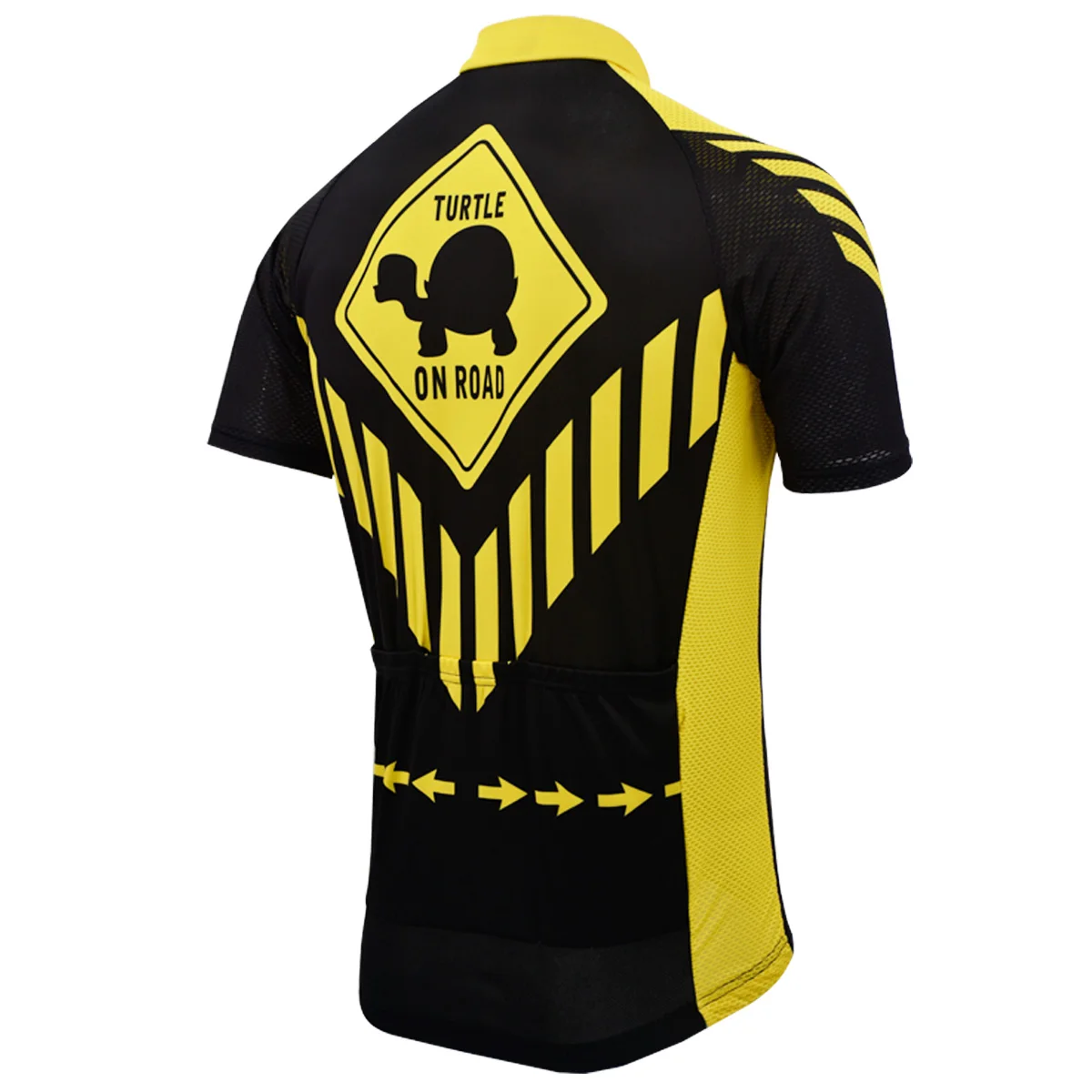 Men Cycling Jersey Turtle On Road Cycling Black Yellow Bicycle Clothing Bike Wear Short Sleeve Braetan