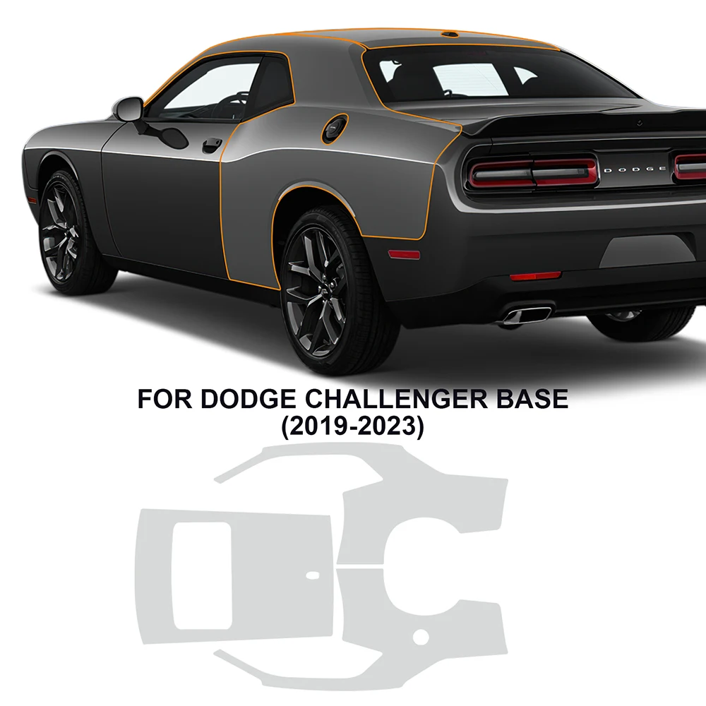 Pre Cut Car Paint Protection Film TPU Body Transparent Anti Scratch for Dodge Challenger Base 2019-2022 2023 Clear PPF Decal Kit