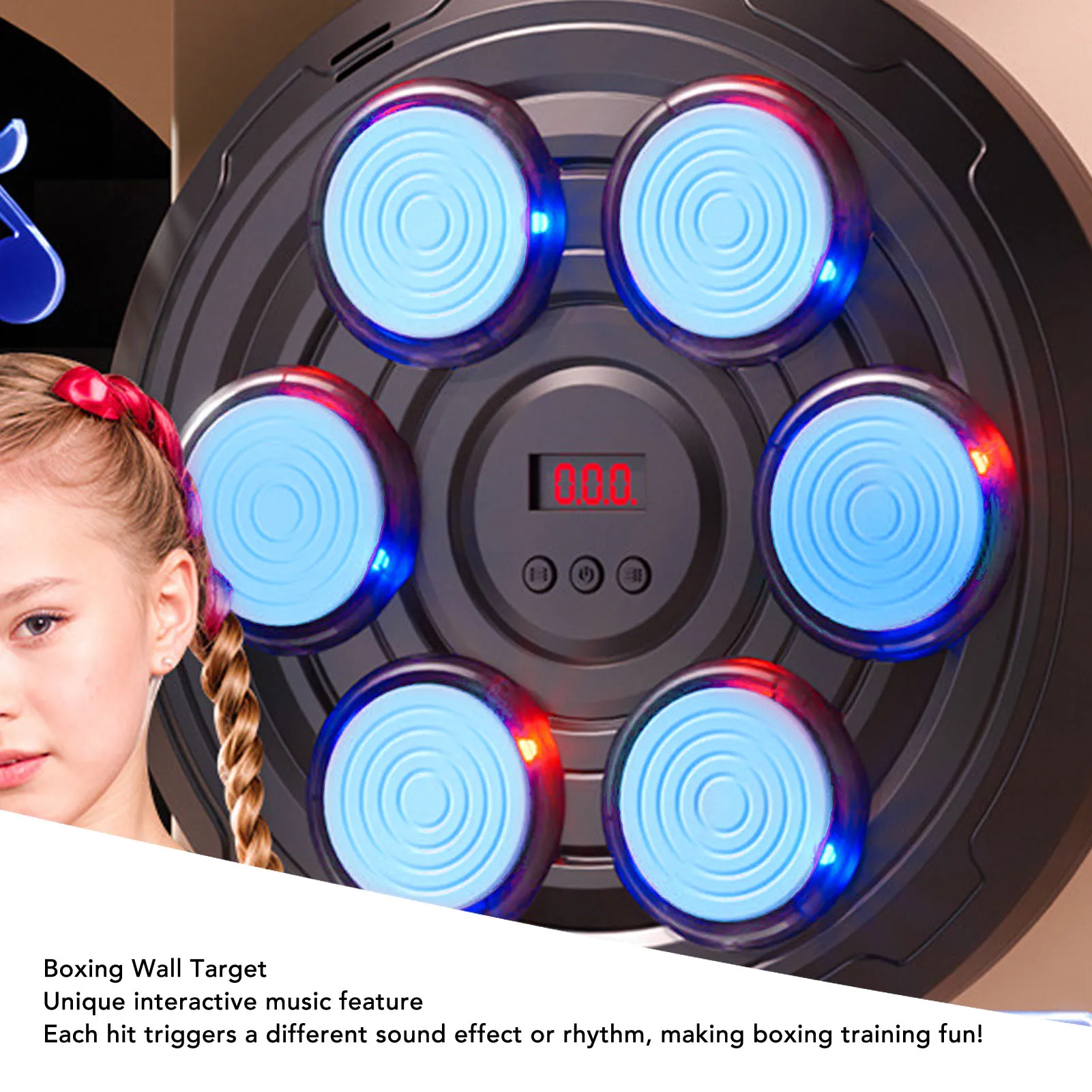 6 مفاتيح الملاكمة جدار الهدف استجابة تحسين رد الفعل القدرة آلة ثقب الموسيقى للتدريب اللياقة البدنية الملاكمة الإلكترونية Machi