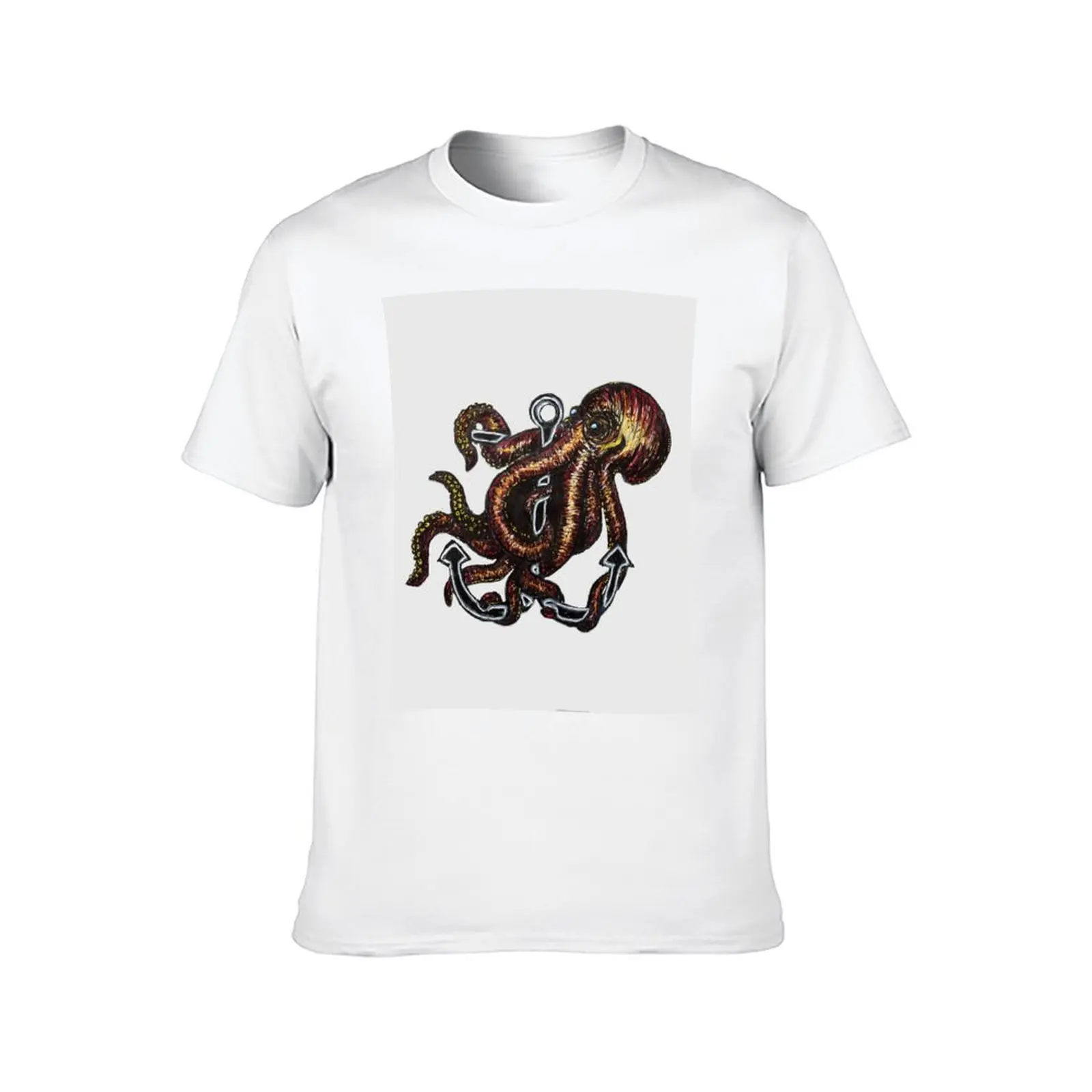 Octopus Anchor T-Shirt baggy shirts custom shirt anime shirt mens funny t shirts