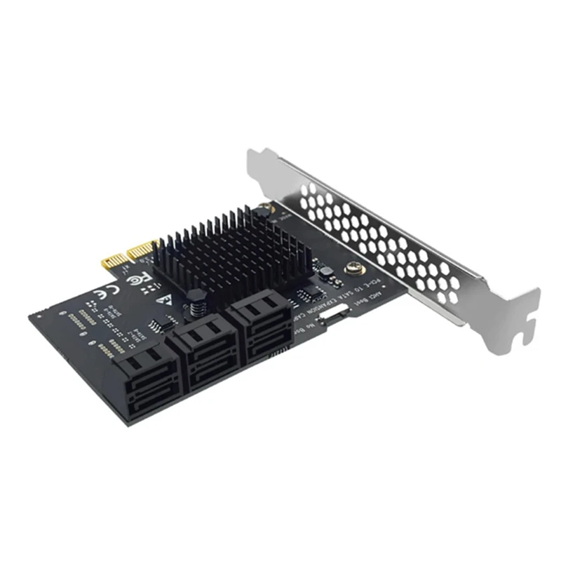 

PCI-E SATA Expansion Card Adapter 6Gbps PCI-E X1/X4/X8/X16 To SATA3.0 6 Port Riser SATA3.0 Adapter For Windows Desktop Computer