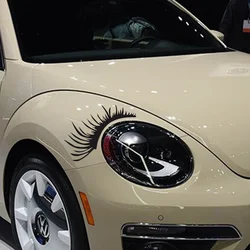 2Pcs Car Headlight Eyelash Stickers Vinyl Cute Decals For Volkswagen VW Beetle Mini Cooper S Countryman Smart Auto Accessories