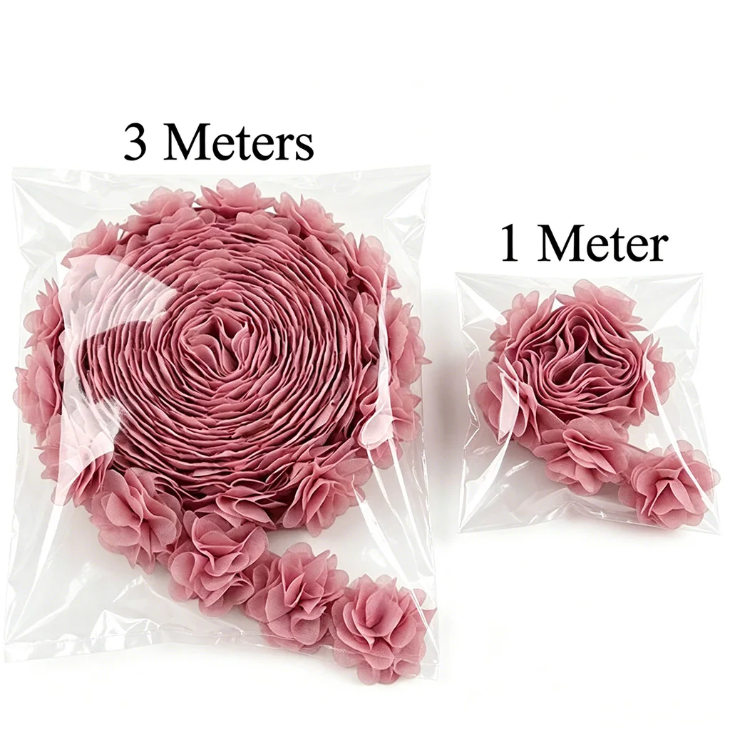 (1meter/3meter)4CM Chiffon Mesh Lace Fabric Webbing Party Decoration Flower Diy Gift Ribbons Crafts Non-woven Fabrics Base
