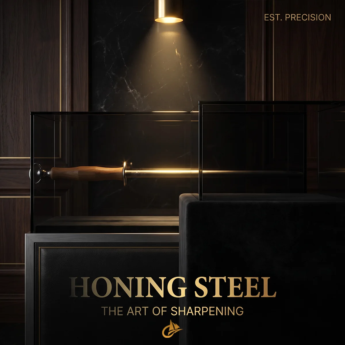 Professional Black Steel Knife Grinding Rods, Rosewood Handle , Durable Blade Grinding Rods, Leather Cases, Kitchen Tools