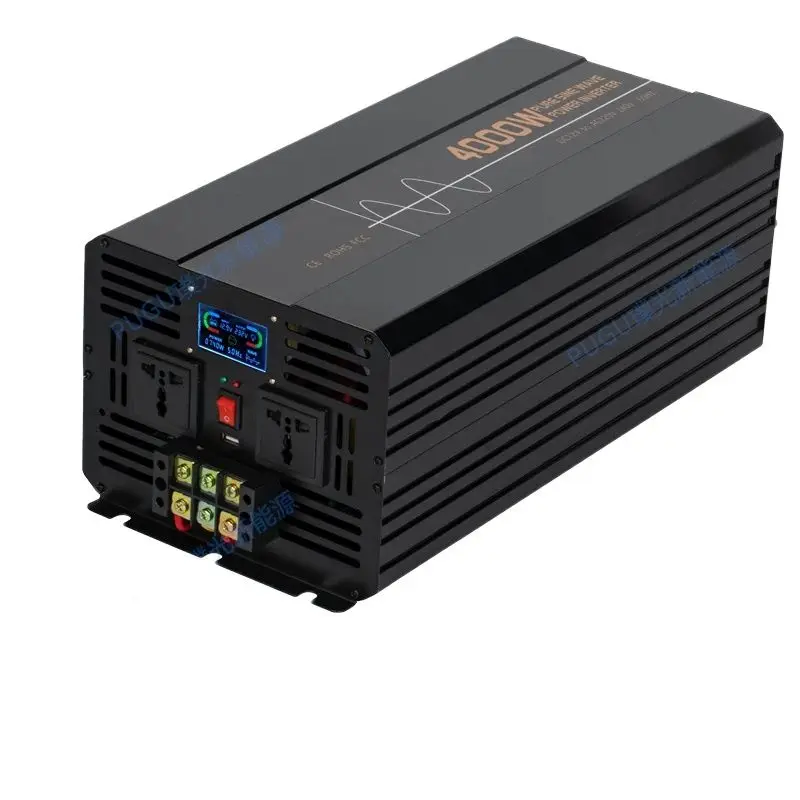 Puissance automobile à onde sinusoïdale pure Sicile, convertisseur DC 24V à AC 4000 V, chargeur USB, écran LCD intelligent, 220 W