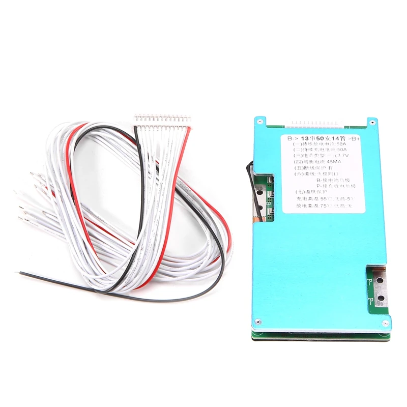 BMS 13S 48V Lithium 18650 Battery Packs Charge Board Balanced Equalizer Common Port With NTC Temperature Protection