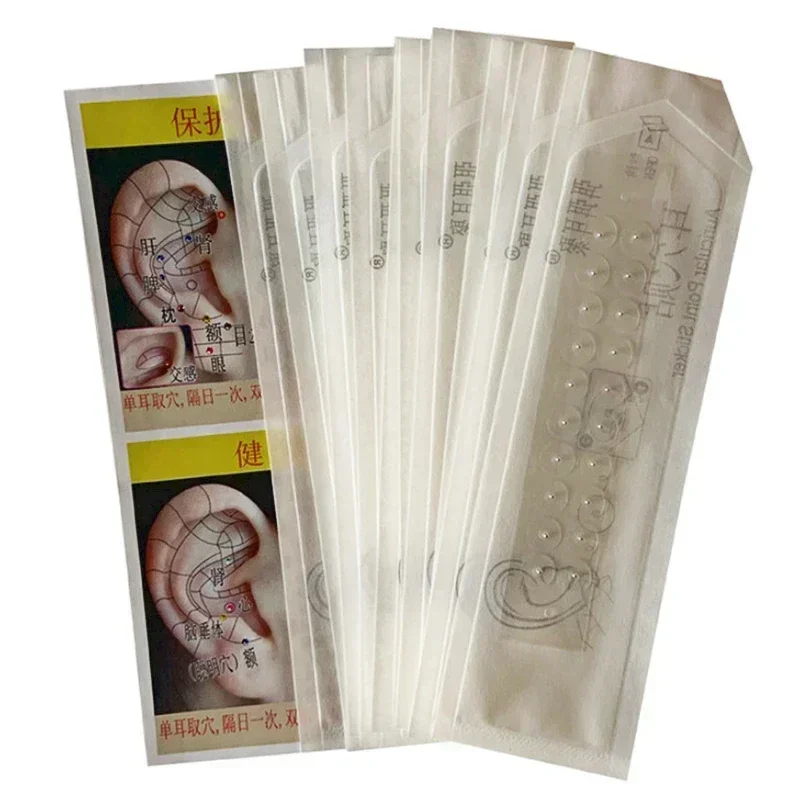 100pcs Ear Care Seeds Acupuncture Auricular Disposable Ear Stickers Massage Therapy Needle Patch Auricular Auriculotherapy