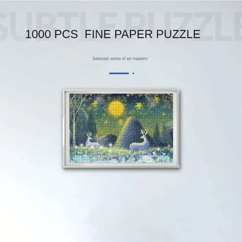 Mini Jigsaw Puzzle 1000 Pieces for Adults Kids Candy House Puzzle Toy Family Game Famous World Oil Painting Home Decoration