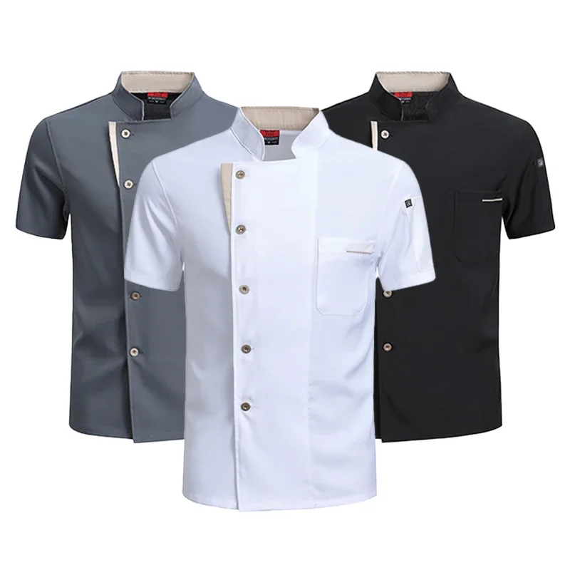 Neue hochwertige weiße Kochuniform für Restaurant, Küche, Kochjacke, Kellner, Kellnerin, Arbeitskleidung, Friseur, Catering, Bäckerei, Overalls
