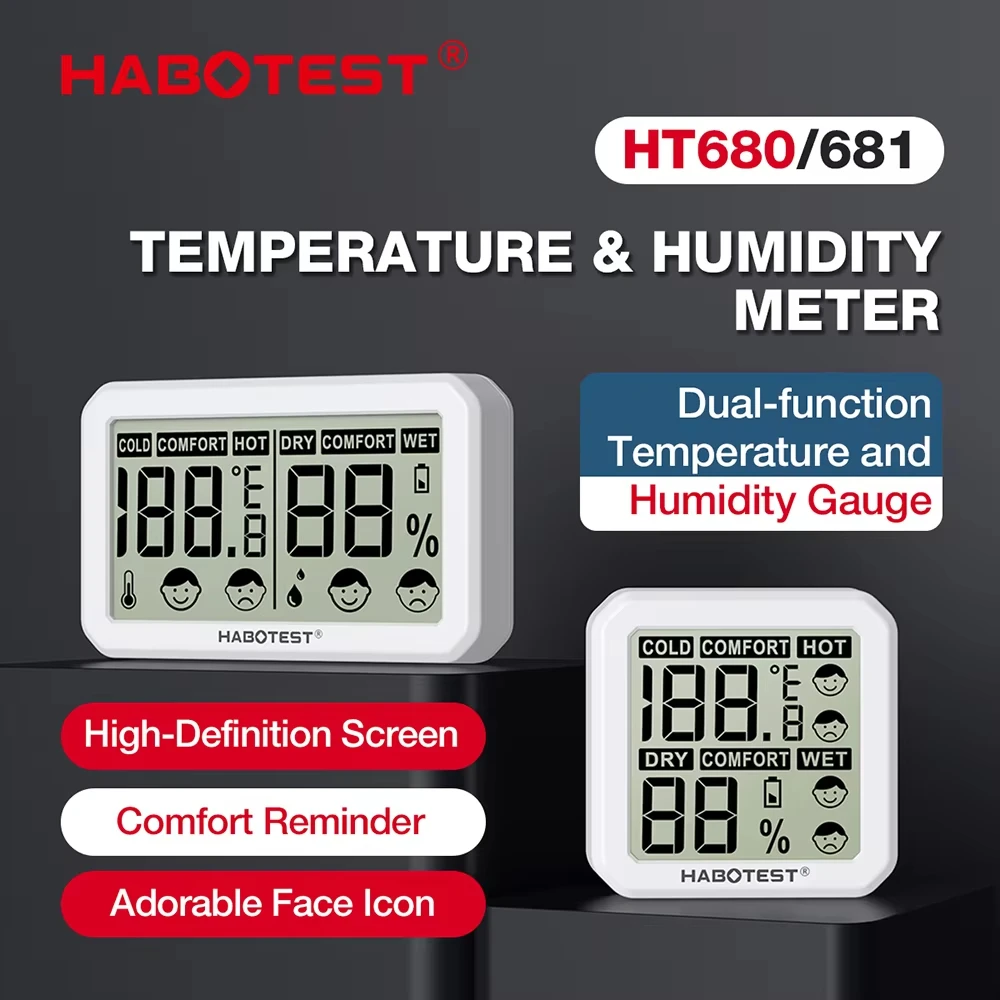 LCD Digital Thermometer Hygrometer Indoor Room Electronic Temperature Humidity Meter Sensor Gauge Weather Station For Home