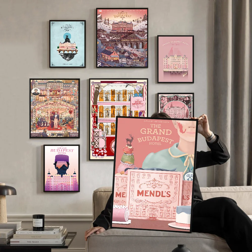 The Grand Budapest Hotel Movie Sticky Posters Vintage Room Home Bar Cafe Decor Vintage Decorative Painting