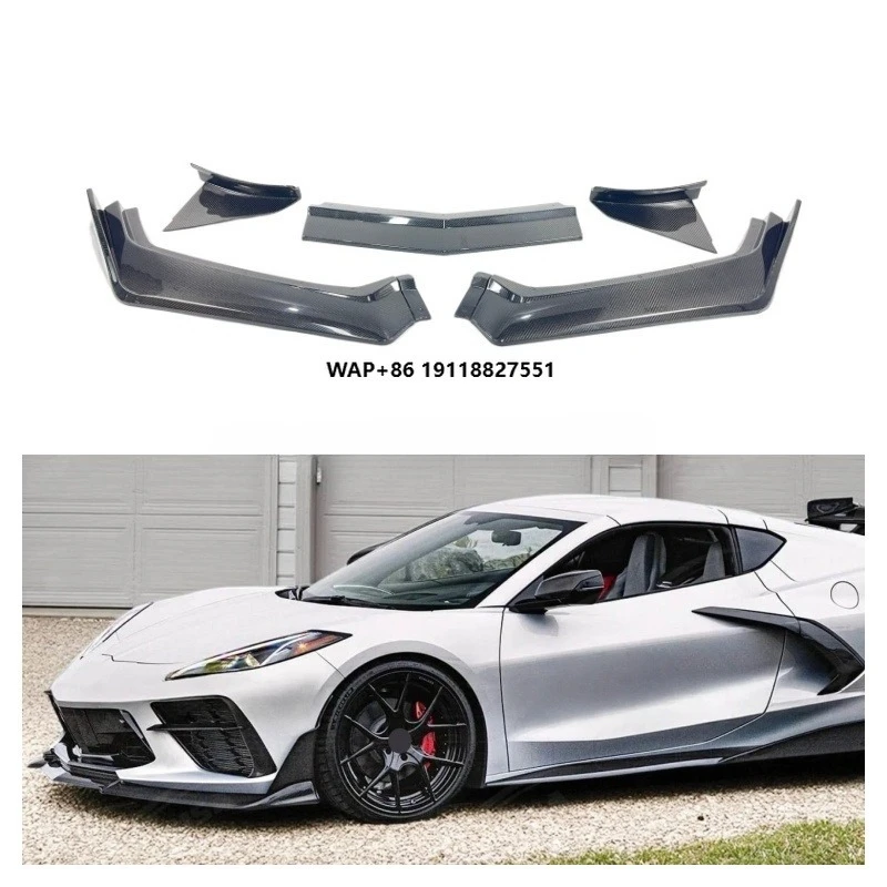 

Z07 stingray 5V5 Style Front Lip Carbon Fiber Front Bumper Lip Spoiler for 19-23 Corvette C8 Z07 ZR1 stingray