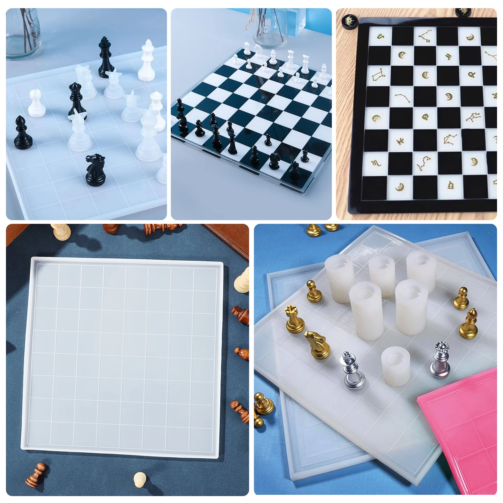 

Chess Mould DIY Manual Mold Creative Crystal Epoxy Deep Silicone White Non Stick Easy Separate Jewelry Accessories Parts