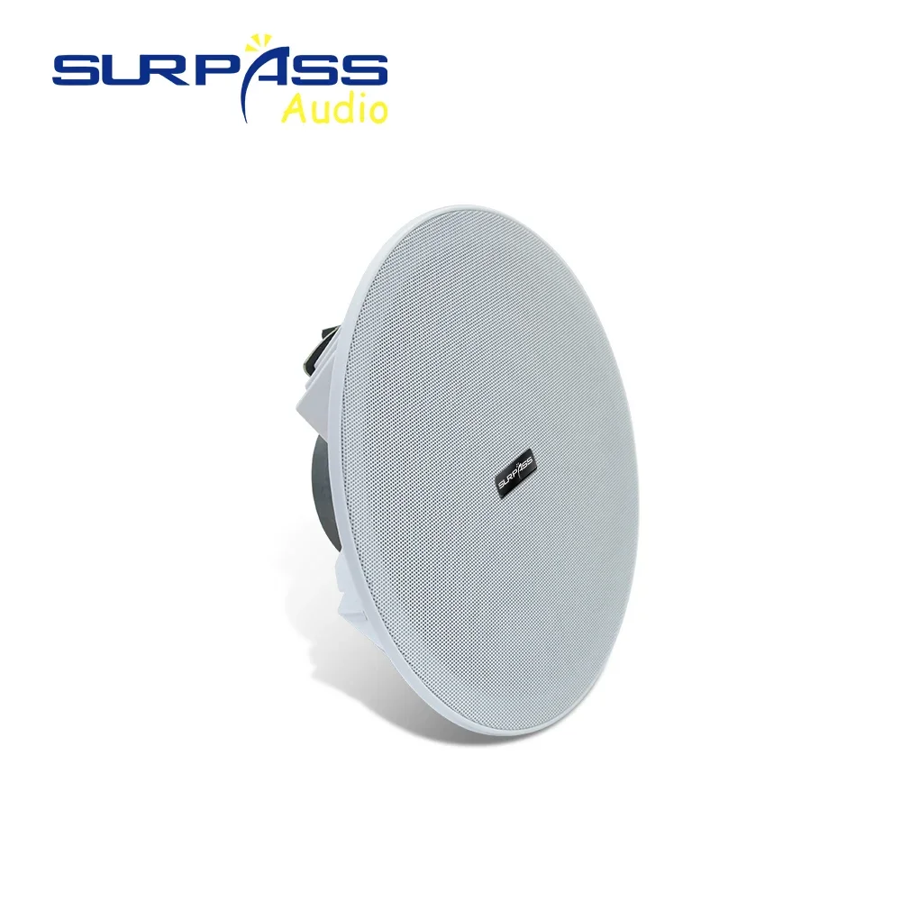 Home Sound System 8 Inch Bluetooth Framless Active 20W Ceiling Speaker Built-in Class D Amplifier ABS Material for Apartments