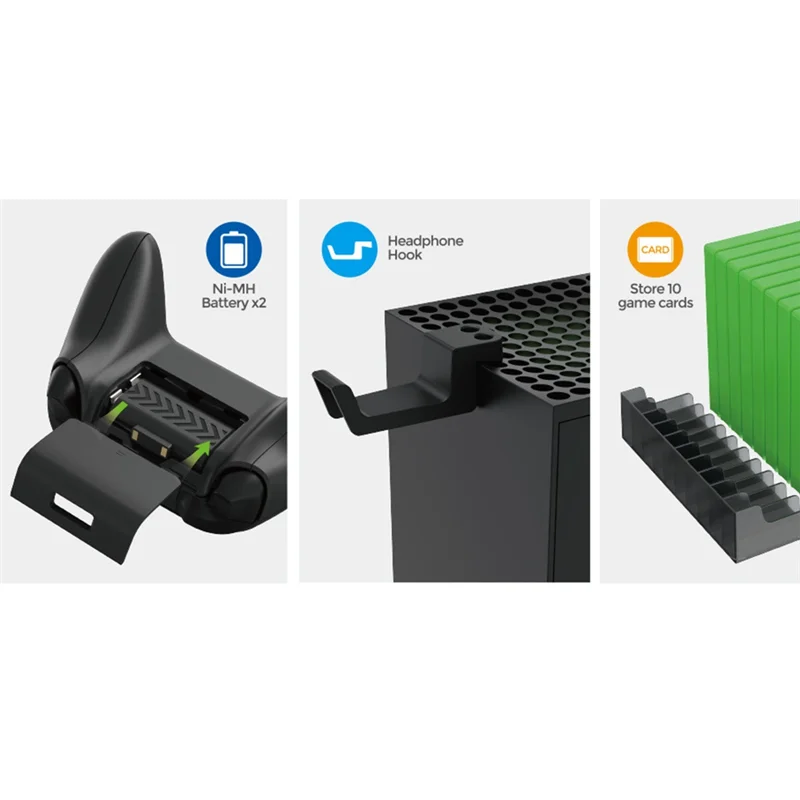 

Upgraded For FOMIS ELECTRONICS Game Host Cooling Base For Series X Vertical Stand Gamepad Charging Dock For XSX Parts