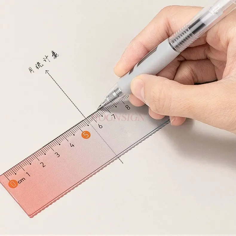 2pcs The student's stationery ruler has waves