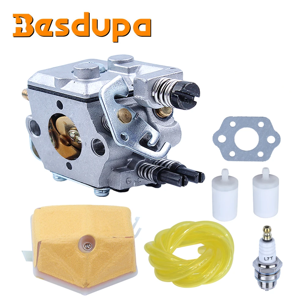 Carburador Linha de Filtro ar Combustível para Husqvarna 55 50 51 Motosserra 503281504 530717901 w Junta Vela Ignição