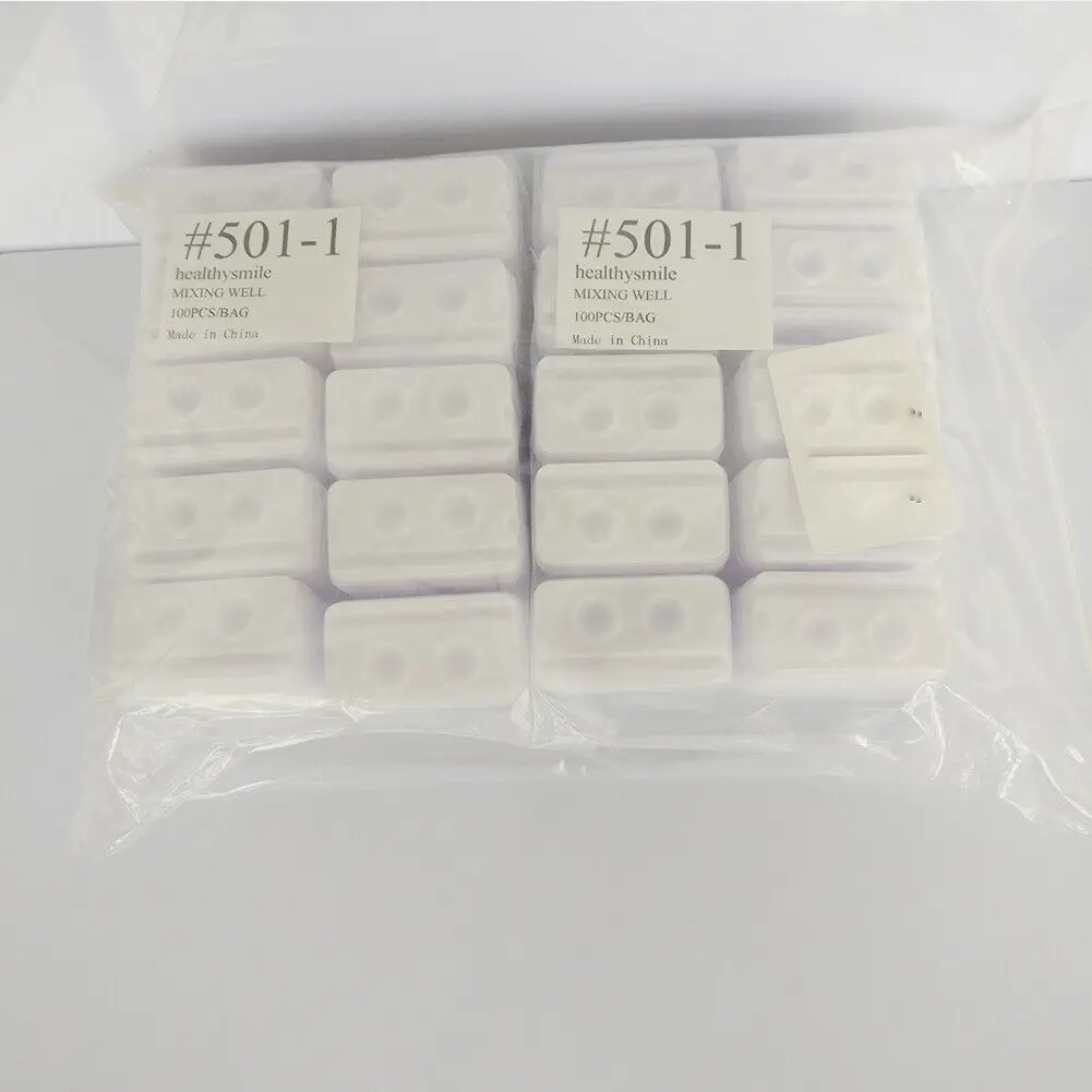 200Pcs EASYINSMILE Dental Disposable Mixing Wells Bonding Plastic Dish 2-Wells or 4-Wells Resin Adhesive Dentistry Tray Material - Image 3