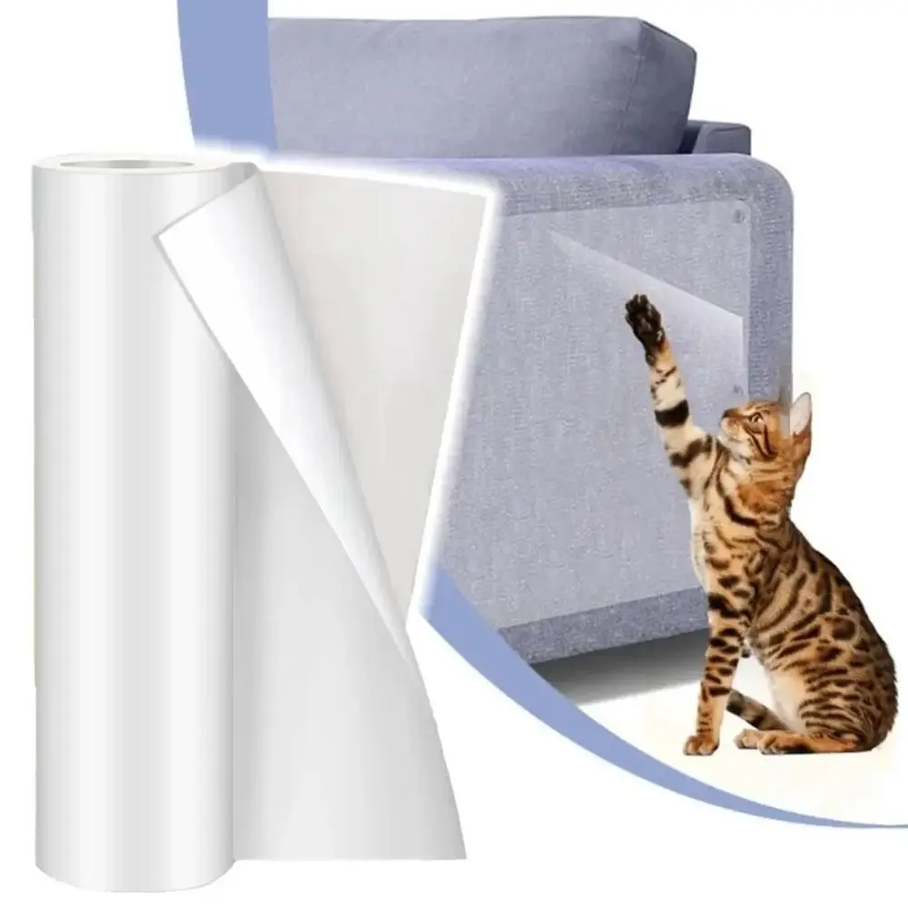 Anti Cat Scratch Furniture Protector Cat Training Protectors PVC Transparent Tape Couch Guard Pads Stickers for Couch Sofa