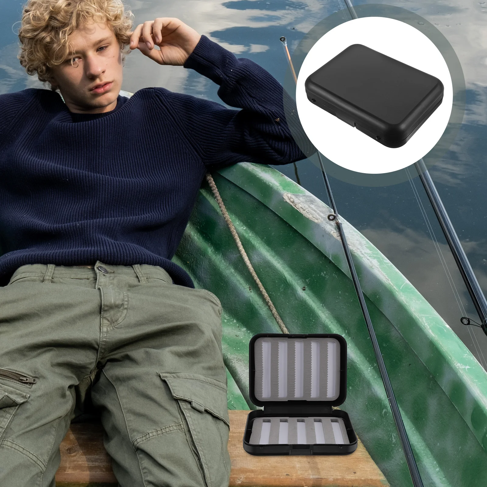 

1Pcs Waterproof Fly Fishing Box Durable Lure Hook Storage Tackle Box Multifunctional for Ice Saltwater Fly Fishing